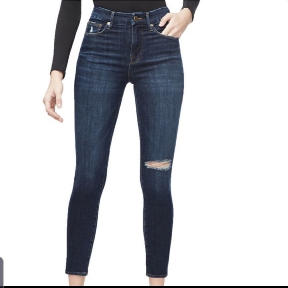 Good  American good legs crop distressed sz 00/24